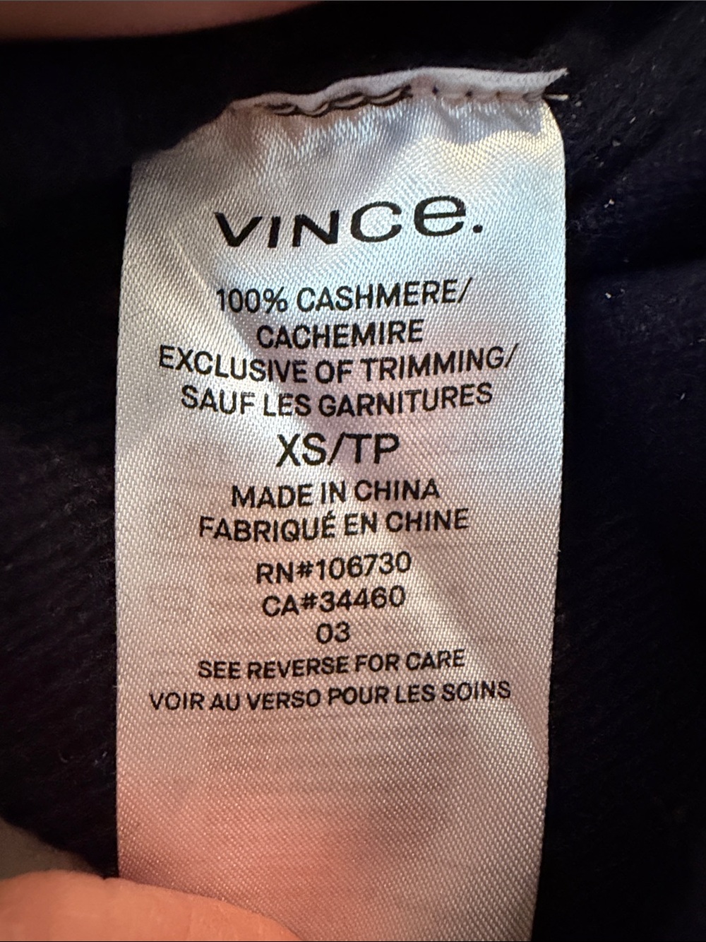 Vince Cashmere Crewneck Sweater in Black - Picture 5 of 5